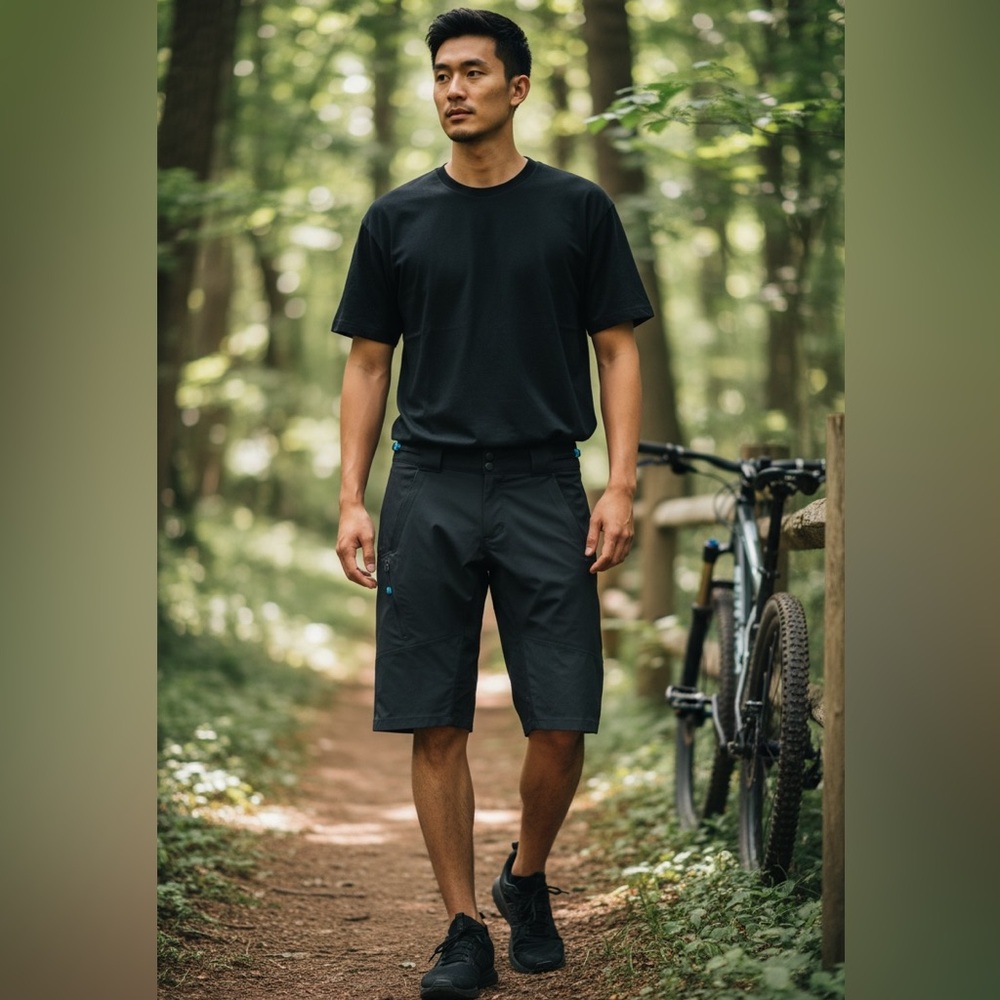 Yeti Turo Men’s Athletic Shorts Size L Black & Gray Pocket Cargo